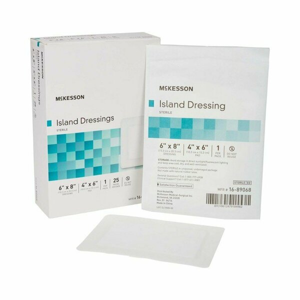 Mckesson White Adhesive Dressing, 6 x 8 Inch, 25PK 16-89068